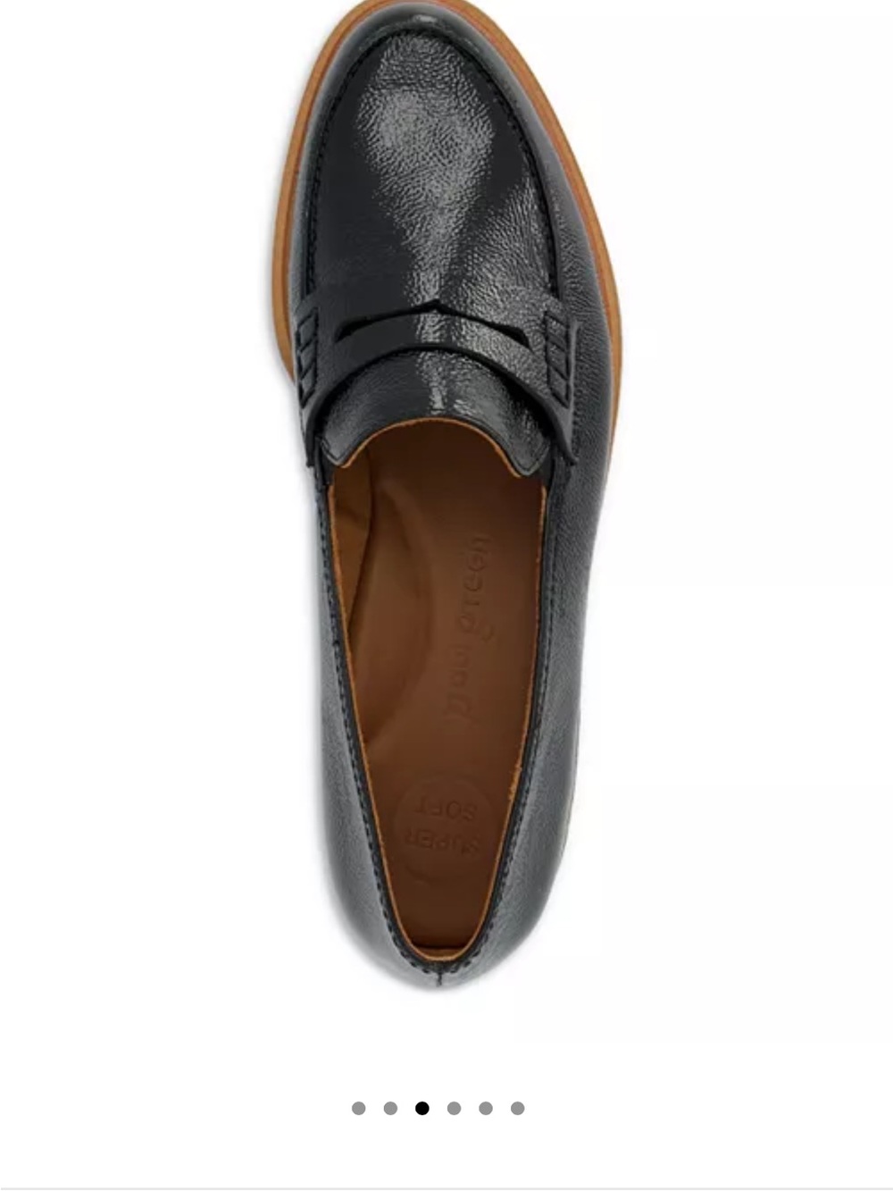 Paul Green Black Crinkle Patent Leather Wesley Loafers Women's Size UK 6 US 8.5 - Picture 3 of 9